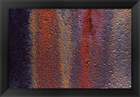 Framed Details Of Rust And Paint On Metal 11 Print