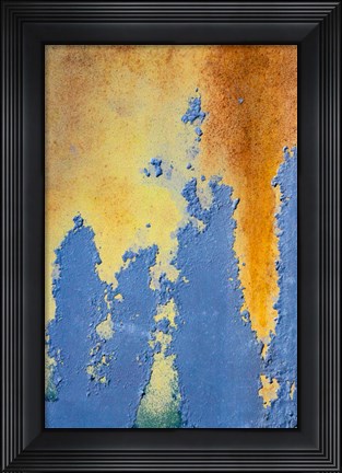 Framed Details Of Rust And Paint On Metal 19 Print