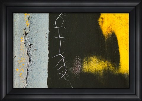 Framed Details Of Rust And Paint On Metal 20 Print