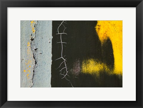 Framed Details Of Rust And Paint On Metal 20 Print