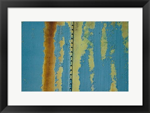 Framed Details Of Rust And Paint On Metal 22 Print