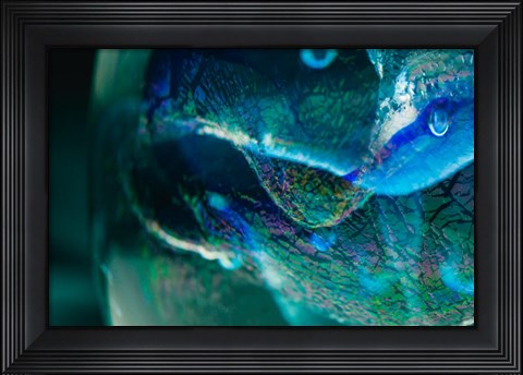 Framed Macro Of Colorful Glass 1 Print