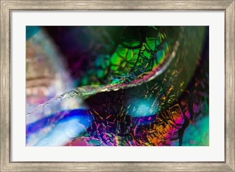 Framed Macro Of Colorful Glass 2 Print