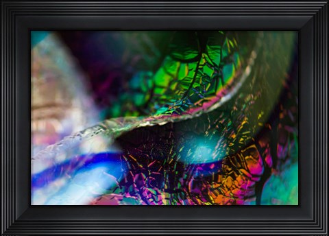 Framed Macro Of Colorful Glass 2 Print