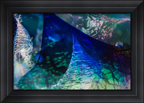 Framed Macro Of Colorful Glass 3 Print