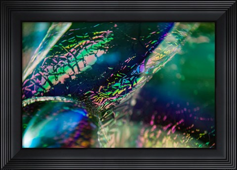 Framed Macro Of Colorful Glass 4 Print