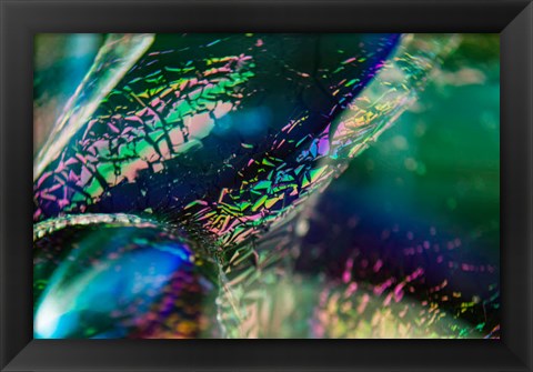 Framed Macro Of Colorful Glass 4 Print