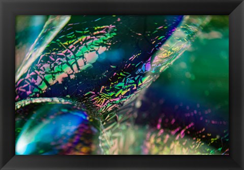 Framed Macro Of Colorful Glass 4 Print