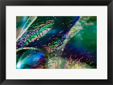 Framed Macro Of Colorful Glass 4 Print