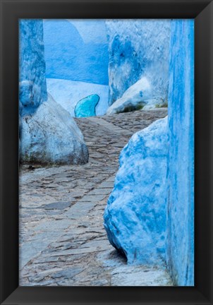 Framed Morocco, Chefchaouen Alley Walkway In Town Print