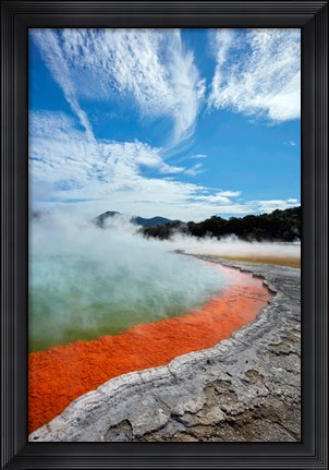Framed Champagne Pool, Waiotapu Thermal Reserve, Near Rotorua, North Island, New Zealand Print