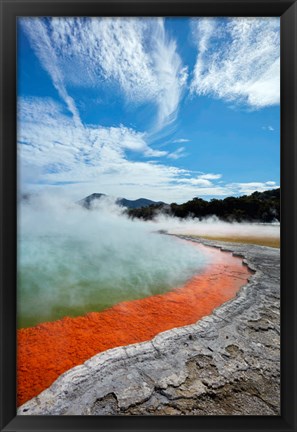 Framed Champagne Pool, Waiotapu Thermal Reserve, Near Rotorua, North Island, New Zealand Print