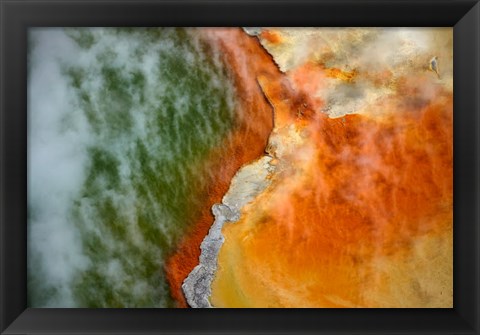 Framed Champagne Pool And Artists Palette, Waiotapu Thermal Reserve, North Island, New Zealand Print