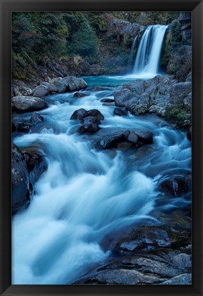 Framed Tawhai Falls, Whakapapanui Stream, Tongariro National Park, New Zealand Print