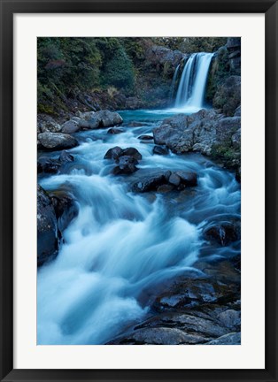 Framed Tawhai Falls, Whakapapanui Stream, Tongariro National Park, New Zealand Print