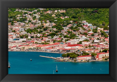 Framed Charlotte Amalie, St Thomas, US Virgin Islands Print