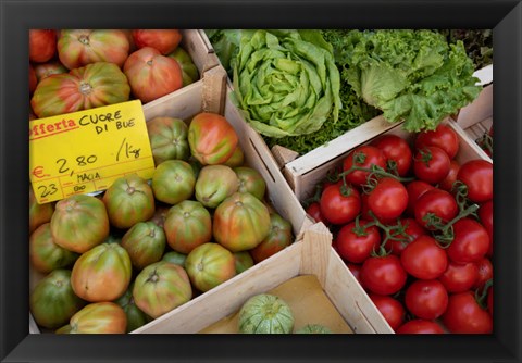 Framed Italy, Genoa Province, Rapallo Fresh Produce In Outdoor Market Print