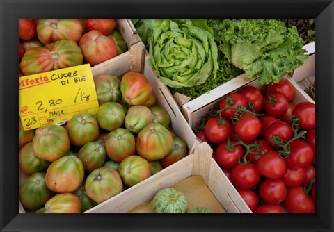 Framed Italy, Genoa Province, Rapallo Fresh Produce In Outdoor Market Print