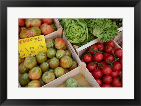 Framed Italy, Genoa Province, Rapallo Fresh Produce In Outdoor Market Print