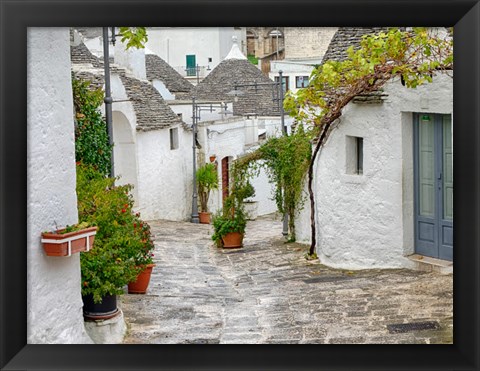 Framed Typical Trulli Houses In Alberobello Print