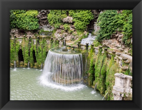 Framed Italy, Lazio, Tivoli, Villa d&#39;Este The Fontana Dell&#39;ovato Print