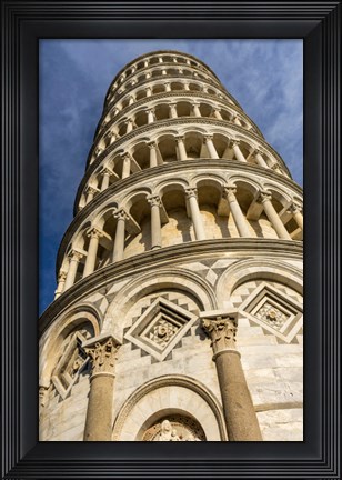 Framed Low-Angle View Of Leaning Tower Of Pisa, Tuscany, Italy Print