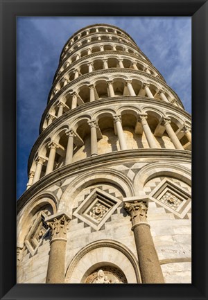 Framed Low-Angle View Of Leaning Tower Of Pisa, Tuscany, Italy Print