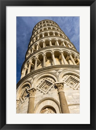 Framed Low-Angle View Of Leaning Tower Of Pisa, Tuscany, Italy Print