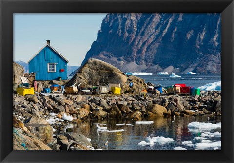 Framed Greenland, Uummannaq Ice Fills The Harbor Print