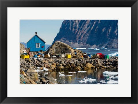 Framed Greenland, Uummannaq Ice Fills The Harbor Print