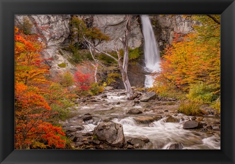 Framed Argentina, Patagonia Waterfall Print