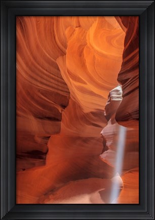 Framed Sunbeam In Upper Antelope Canyon Near Page, Arizona, USA Print