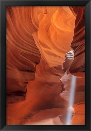 Framed Sunbeam In Upper Antelope Canyon Near Page, Arizona, USA Print