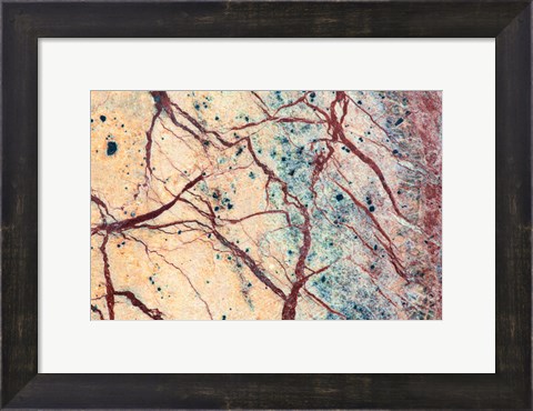 Framed California Detail Of Cut Slab Of Marble Rock Print