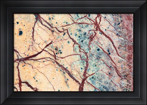 Framed California Detail Of Cut Slab Of Marble Rock Print