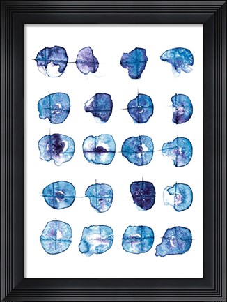 Framed Indigo Pattern Print