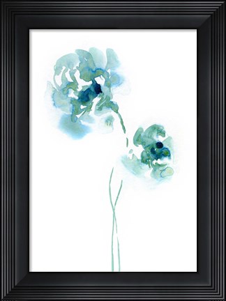 Framed Teal Florals Print