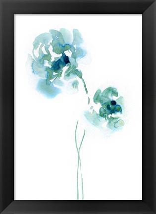 Framed Teal Florals Print