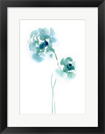 Framed Teal Florals Print