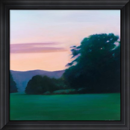 Framed Lawn at Twilight Print