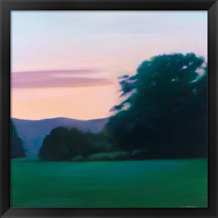 Framed Lawn at Twilight Print