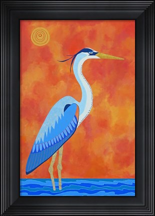 Framed Blue Heron Print