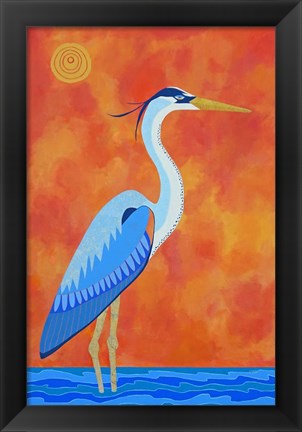 Framed Blue Heron Print