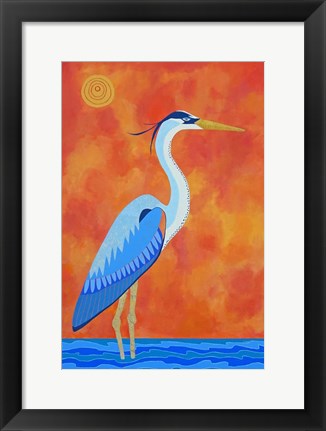 Framed Blue Heron Print