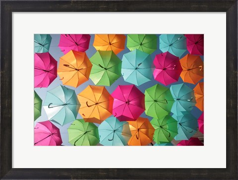 Framed Portugal Umbrella 1 Print