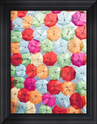 Framed Portugal Umbrella 2 Print