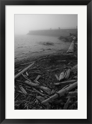 Framed Breakwater Fog (Victoria) Print