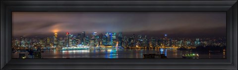 Framed Vancouver Night Panorama Print