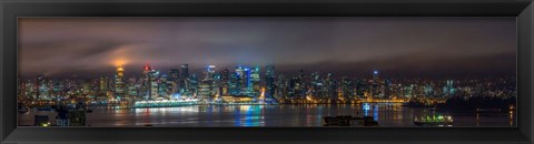 Framed Vancouver Night Panorama Print