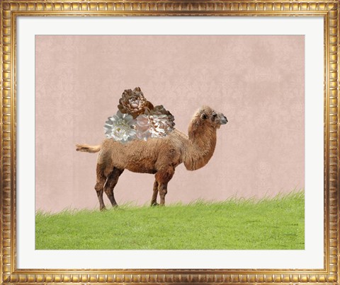 Framed Camel on Pink Print